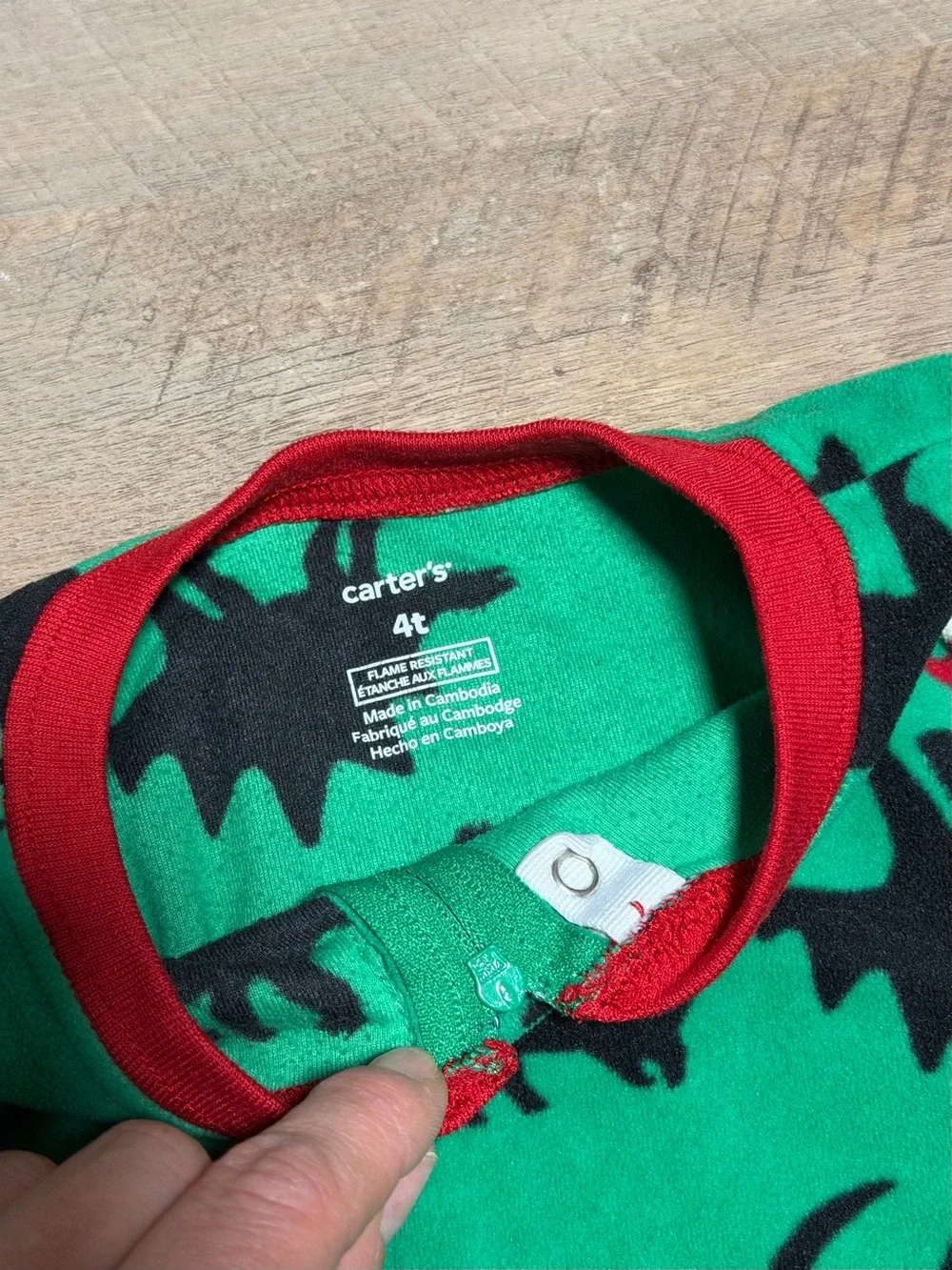 Carter’s 4T Fleece Dinosaur Christmas Footie Pajamas